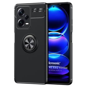 Microsonic Xiaomi Redmi Note 12 Kickstand Ring Holder Siyah Cep Telefonu Kılıfı