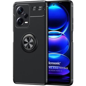 Microsonic Xiaomi Redmi Note 12 Kickstand Ring Holder Siyah Cep Telefonu Kılıfı