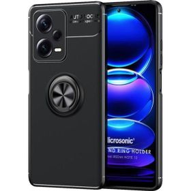 Microsonic Xiaomi Redmi Note 12 Kickstand Ring Holder Siyah Cep Telefonu Kılıfı