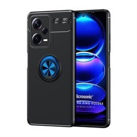 Microsonic Xiaomi Redmi Note 12 Kickstand Ring Holder Siyah Mavi Cep Telefonu Kılıfı
