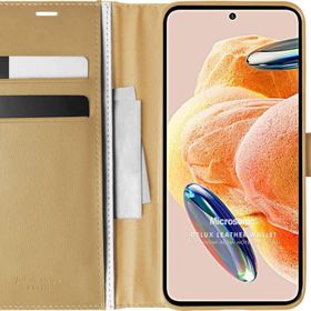 Microsonic Xiaomi Redmi Note 12 Pro 4G Delux Leather Wallet Gold Cep Telefonu Kılıfı