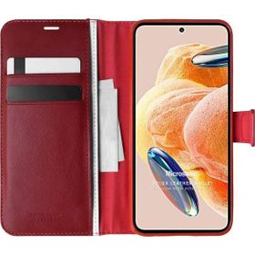 Microsonic Xiaomi Redmi Note 12 Pro 4G Delux Leather Wallet Kırmızı Cep Telefonu Kılıfı