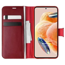 Microsonic Xiaomi Redmi Note 12 Pro 4G Delux Leather Wallet Kırmızı Cep Telefonu Kılıfı