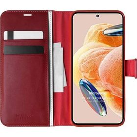 Microsonic Xiaomi Redmi Note 12 Pro 4G Delux Leather Wallet Kırmızı Cep Telefonu Kılıfı