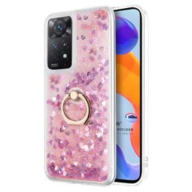 Microsonic Xiaomi Redmi Note 12 Pro 4G Glitter Liquid Holder Pembe Kılıf