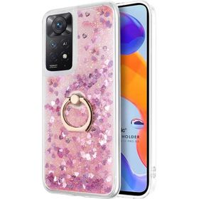 Microsonic Xiaomi Redmi Note 12 Pro 4G Glitter Liquid Holder Pembe Kılıf