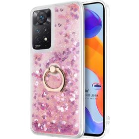 Microsonic Xiaomi Redmi Note 12 Pro 4G Glitter Liquid Holder Pembe Kılıf