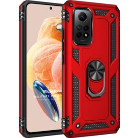 Microsonic Xiaomi Redmi Note 12 Pro 4G Military Ring Holder Kırmızı Cep Telefonu Kılıfı