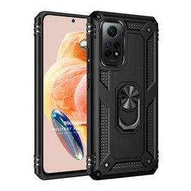 Microsonic Xiaomi Redmi Note 12 Pro 4G Military Ring Holder Siyah Cep Telefonu Kılıfı