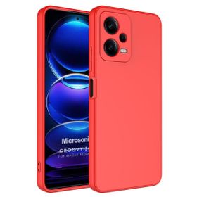 Microsonic Xiaomi Redmi Note 12 Pro Groovy Soft Kırmızı Cep Telefonu Kılıfı