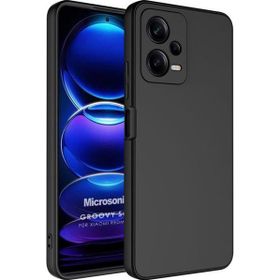 Microsonic Xiaomi Redmi Note 12 Pro Groovy Soft Siyah Cep Telefonu Kılıfı