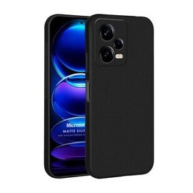 Microsonic Xiaomi Redmi Note 12 Pro Matte Silicone Siyah Kılıf