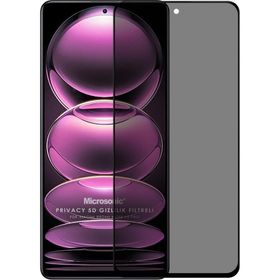 Microsonic Xiaomi Redmi Note 12 Pro Privacy 5D Gizlilik Filtreli Siyah Cam Ekran Koruyucu