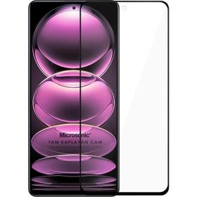 Microsonic Xiaomi Redmi Note 12 Pro Tam Kaplayan Temperli Siyah Cam Ekran Koruyucu