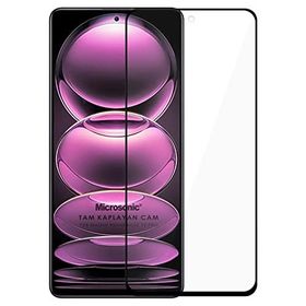 Microsonic Xiaomi Redmi Note 12 Pro Tam Kaplayan Temperli Siyah Cam Ekran Koruyucu