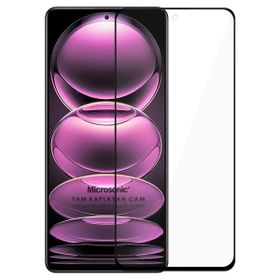 Microsonic Xiaomi Redmi Note 12 Pro Tam Kaplayan Temperli Siyah Cam Ekran Koruyucu