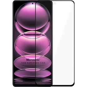 Microsonic Xiaomi Redmi Note 12 Pro Tam Kaplayan Temperli Siyah Cam Ekran Koruyucu