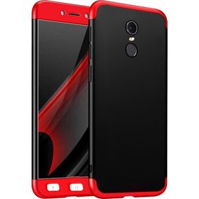 Microsonic Xiaomi Redmi Note 4x Double Dip 360 Protective Siyah Kırmızı Kılıf