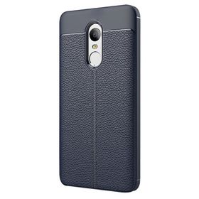 Microsonic Xiaomi Redmi Note 4X Suni Deri Dokulu Silikon Lacivert Kılıf