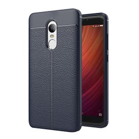 Microsonic Xiaomi Redmi Note 4X Suni Deri Dokulu Silikon Lacivert Kılıf