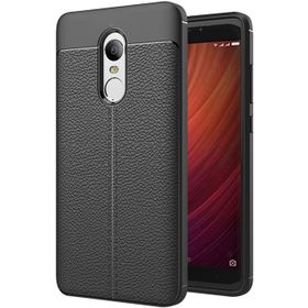 Microsonic Xiaomi Redmi Note 4X Suni Deri Dokulu Silikon Siyah Kılıf