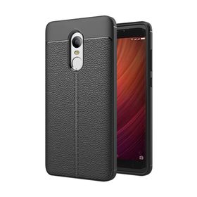 Microsonic Xiaomi Redmi Note 4X Suni Deri Dokulu Silikon Siyah Kılıf