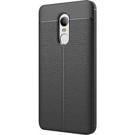 Microsonic Xiaomi Redmi Note 4X Suni Deri Dokulu Silikon Siyah Kılıf