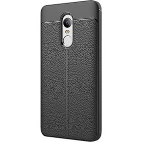 Microsonic Xiaomi Redmi Note 4X Suni Deri Dokulu Silikon Siyah Kılıf