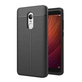 Microsonic Xiaomi Redmi Note 4X Suni Deri Dokulu Silikon Siyah Kılıf