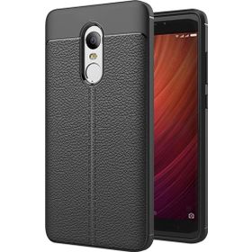 Microsonic Xiaomi Redmi Note 4X Suni Deri Dokulu Silikon Siyah Kılıf