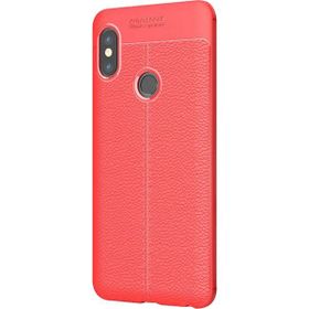 Microsonic Xiaomi Redmi Note 5 Pro Deri Dokulu Silikon Kırmızı Kılıf