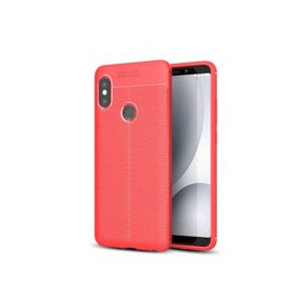 Microsonic Xiaomi Redmi Note 5 Pro Deri Dokulu Silikon Kırmızı Kılıf
