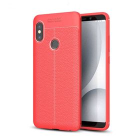 Microsonic Xiaomi Redmi Note 5 Pro Deri Dokulu Silikon Kırmızı Kılıf