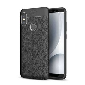 Microsonic Xiaomi Redmi Note 5 Pro Deri Dokulu Silikon Siyah Kılıf