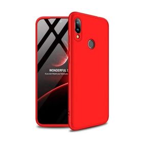 Microsonic Xiaomi Redmi Note 7 Double Dip 360 Protective Siyah Kırmızı Kılıf
