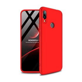 Microsonic Xiaomi Redmi Note 7 Double Dip 360 Protective Siyah Kırmızı Kılıf
