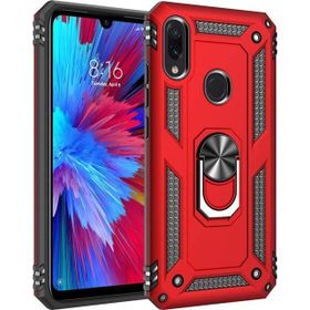 Microsonic Xiaomi Redmi Note 7 Pro Military Ring Holder Kırmızı Kılıf