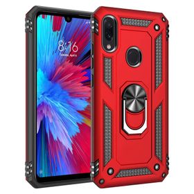 Microsonic Xiaomi Redmi Note 7 Pro Military Ring Holder Kırmızı Kılıf