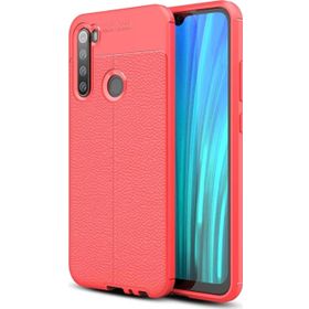 Microsonic Xiaomi Redmi Note 8 Deri Dokulu Silikon Kırmızı Cep Telefonu Kılıfı