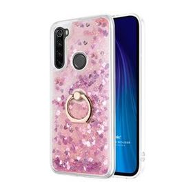 Microsonic Xiaomi Redmi Note 8 Glitter Liquid Holder Pembe Cep Telefonu Kılıfı