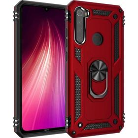 Microsonic Xiaomi Redmi Note 8 Kırmızı Military Ring Holder Kılıf