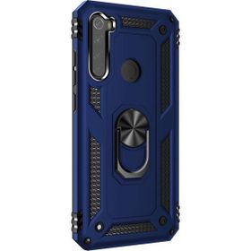 Microsonic Xiaomi Redmi Note 8 Military Ring Holder Lacivert Cep Telefonu Kılıfı