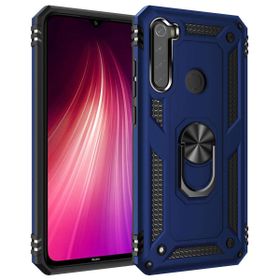 Microsonic Xiaomi Redmi Note 8 Military Ring Holder Lacivert Cep Telefonu Kılıfı