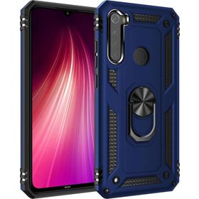 Microsonic Xiaomi Redmi Note 8 Military Ring Holder Lacivert Cep Telefonu Kılıfı