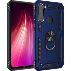 Microsonic Xiaomi Redmi Note 8 Military Ring Holder Lacivert Cep Telefonu Kılıfı