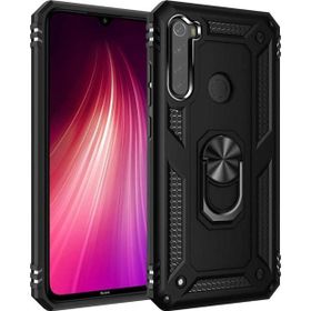 Microsonic Xiaomi Redmi Note 8 Military Ring Holder Siyah Cep Telefonu Kılıfı