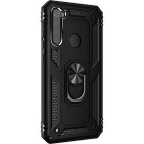Microsonic Xiaomi Redmi Note 8 Military Ring Holder Siyah Cep Telefonu Kılıfı