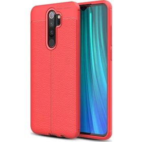 Microsonic Xiaomi Redmi Note 8 Pro Deri Dokulu Silikon Kırmızı Cep Telefonu Kılıfı