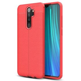 Microsonic Xiaomi Redmi Note 8 Pro Deri Dokulu Silikon Kırmızı Cep Telefonu Kılıfı
