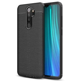 Microsonic Xiaomi Redmi Note 8 Pro Deri Dokulu Silikon Siyah Cep Telefonu Kılıfı